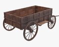 Wooden Cart 3D-Modell Draufsicht