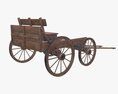 Wooden Cart With Bench 3D модель