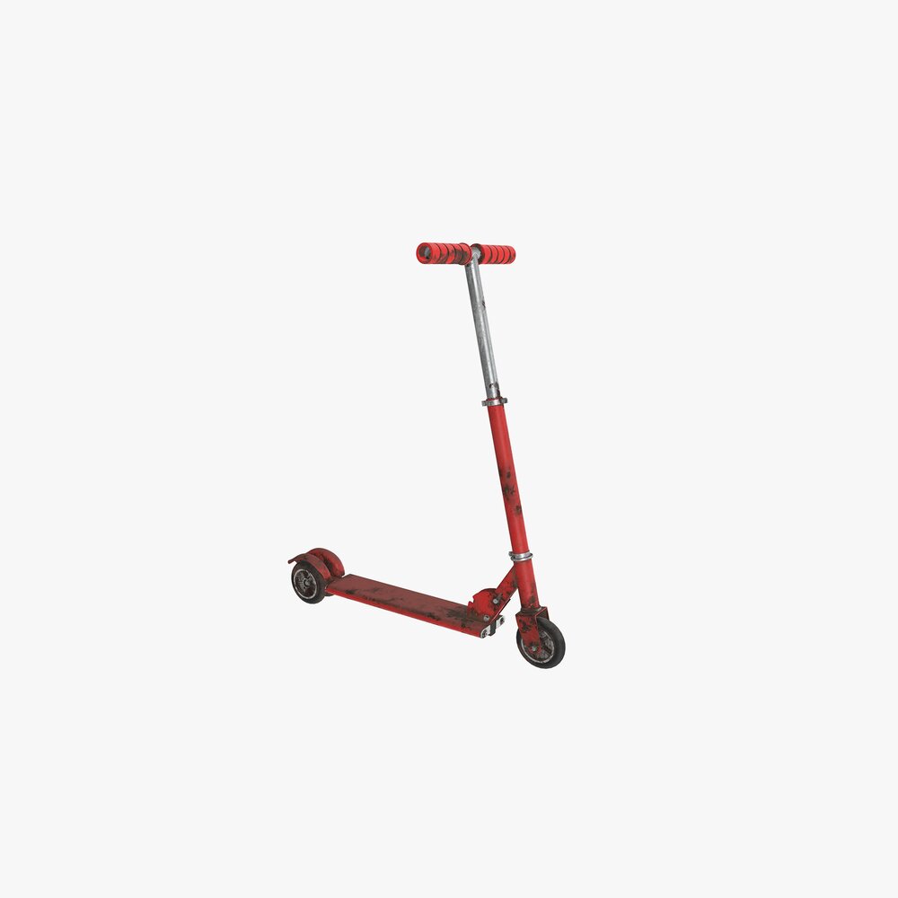 Kick Scooter Used 3D 모델 