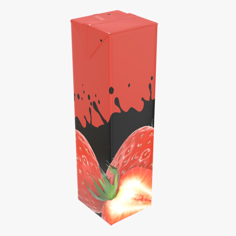 Juice Cardboard Box Packaging 1000ml Slim Modèle 3D