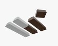 Chocolate Bars With Packaging Half Broken 3d model