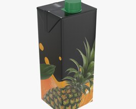 Juice Cardboard Box Packaging With Cap 1000ml 3D 모델 