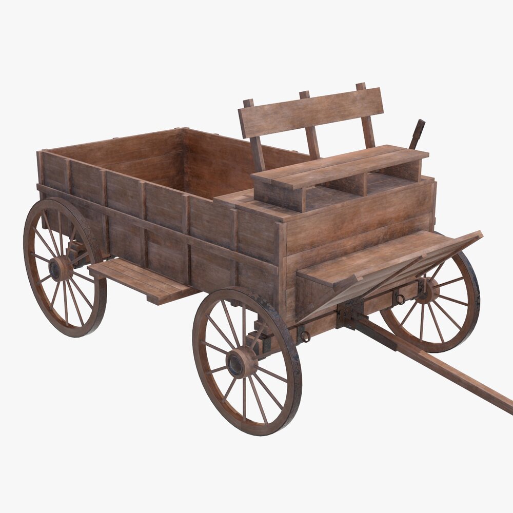 Wagon Wooden 3D model