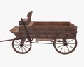 Wagon Wooden 3D 모델  top view