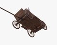 Wagon Wooden 3D-Modell clay render