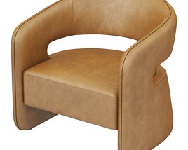 Restoration Hardware Gia Open-Back Leather Chair 3D 모델 