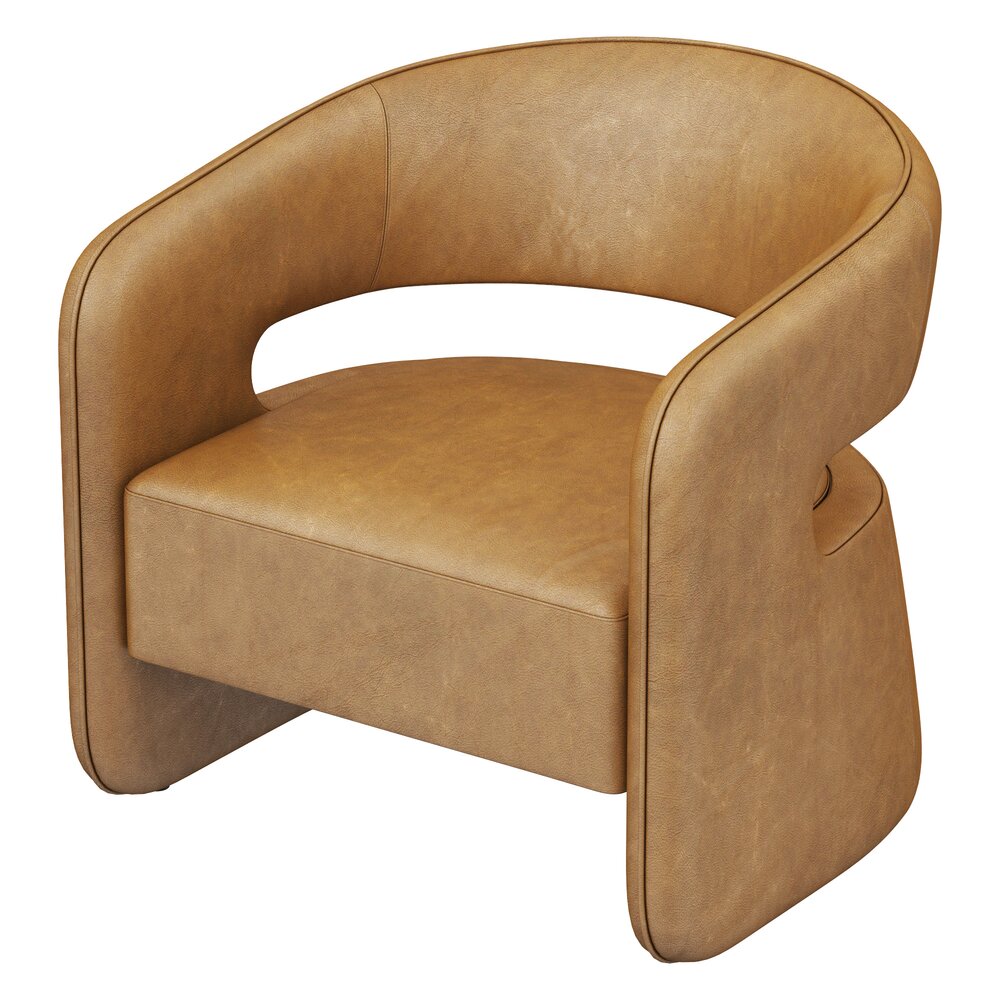 Restoration Hardware Gia Open-Back Leather Chair Modèle 3D