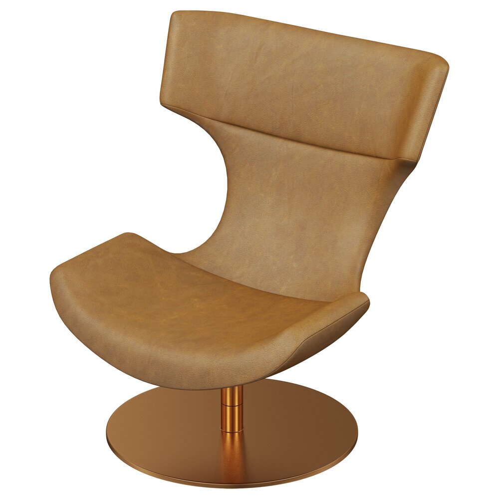 Restoration Hardware Boson Leather Swivel Chair 3D model