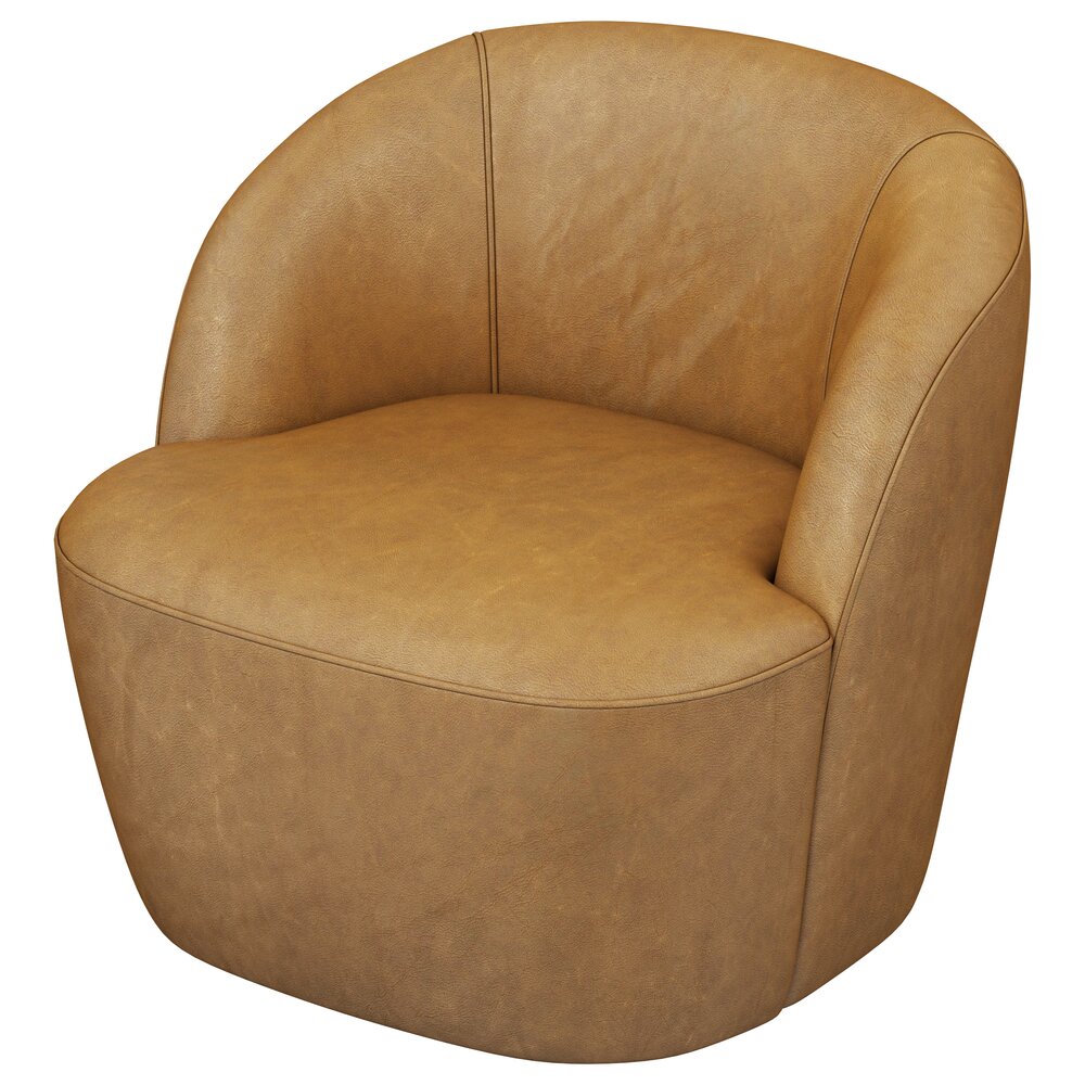 Restoration Hardware Emilia Leather Lounge Chair Modèle 3D