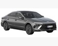 Hyundai Sonata 2024 3D模型 后视图