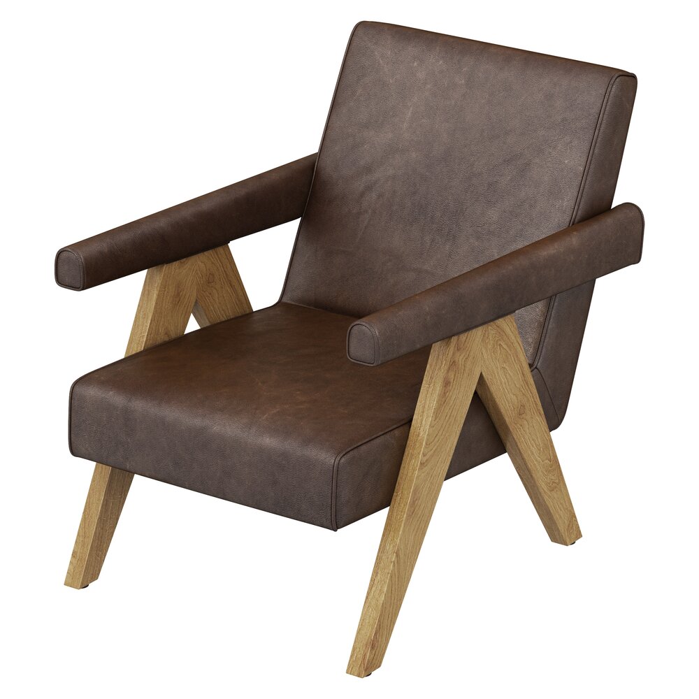 Restoration Hardware Jakob Leather Lounge Chair 3D模型
