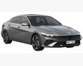 Hyundai Elantra 2024 3D模型 后视图
