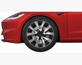 Tesla Model 3 2024 Modello 3D vista frontale