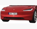 Tesla Model 3 2024 3D-Modell clay render
