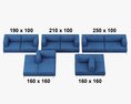 Living Divani Metrocubo Sofa 3D 모델 