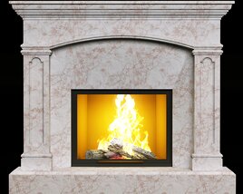 Marble Fireplace 9 Modello 3D