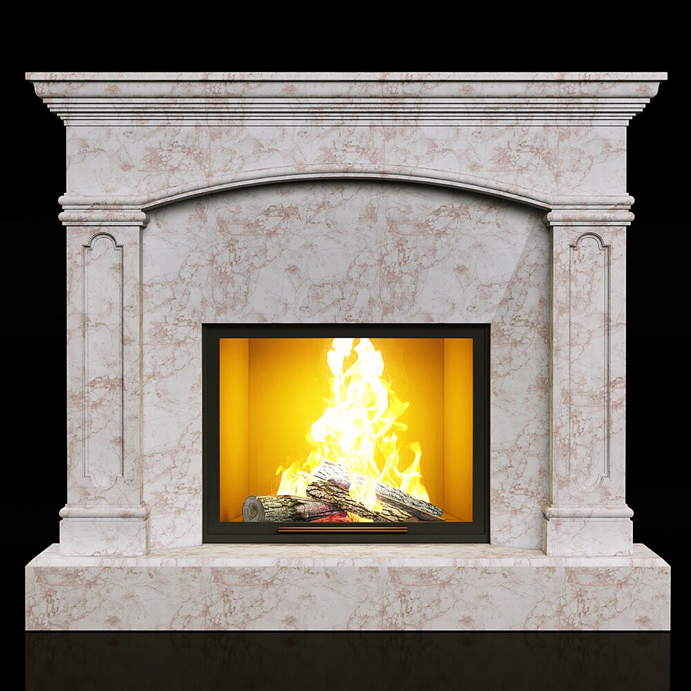 Marble Fireplace 9 Modello 3D