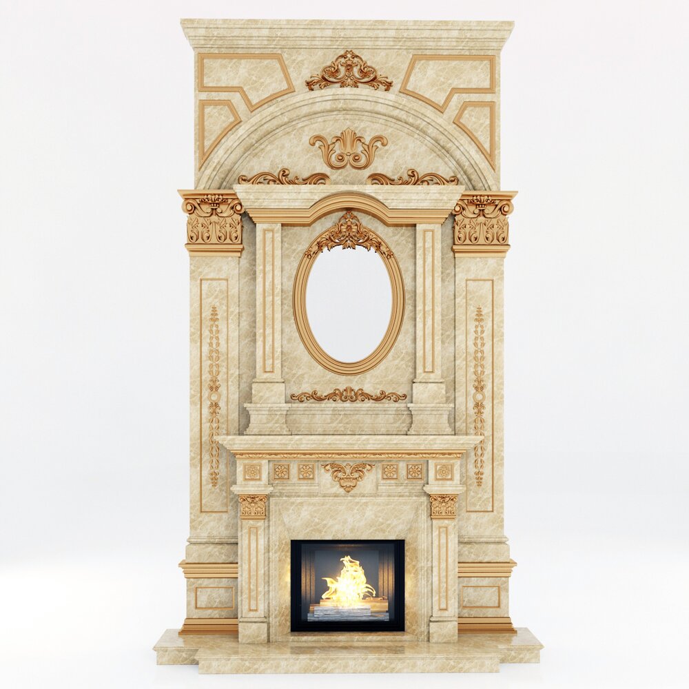 Marble Fireplace 11 3D 모델 