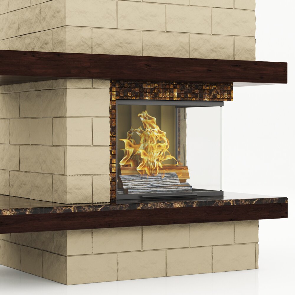 Marble Fireplace 6 3D model