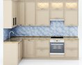 Kitchen Set with Cabinets and Tiles 3D-Modell