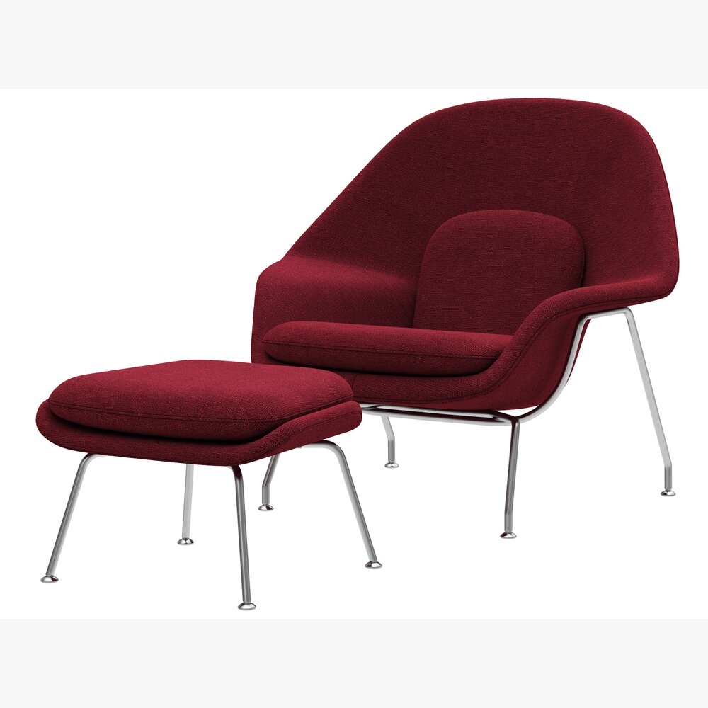 Knoll Saarinen Womb Chair and Ottoman 3d model