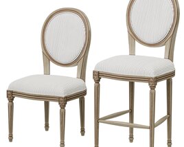 Loft Concept French Provence Striped Chair Modèle 3D