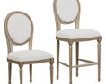 Loft Concept French Provence Striped Chair Modèle 3d