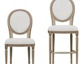 Loft Concept French Provence Striped Chair Modèle 3d