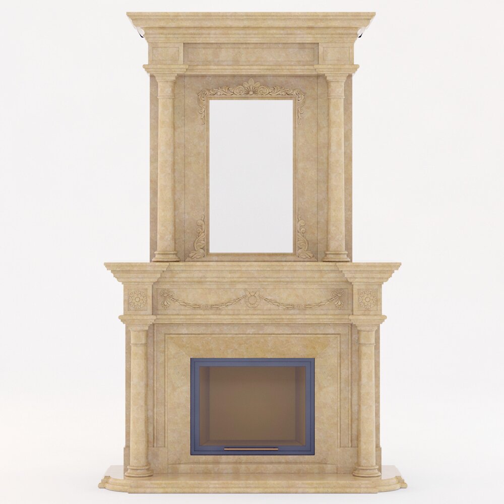 Marble Fireplace 3 3D model