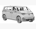 Volkswagen ID Buzz LWB 2023 Modello 3D seats