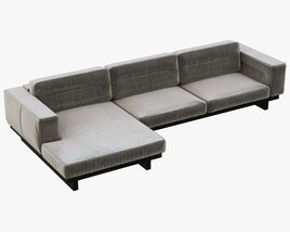 Restoration Hardware Durrell Leather Left-Arm Chaise Sectional Modello 3D