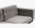 Restoration Hardware Durrell Leather Left-Arm Chaise Sectional 3Dモデル