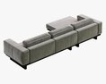 Restoration Hardware Durrell Leather Left-Arm Chaise Sectional 3D-Modell