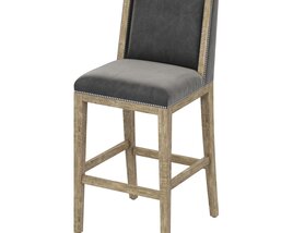 Restoration Hardware Ames Leather Armless Bar Stool 3D-Modell