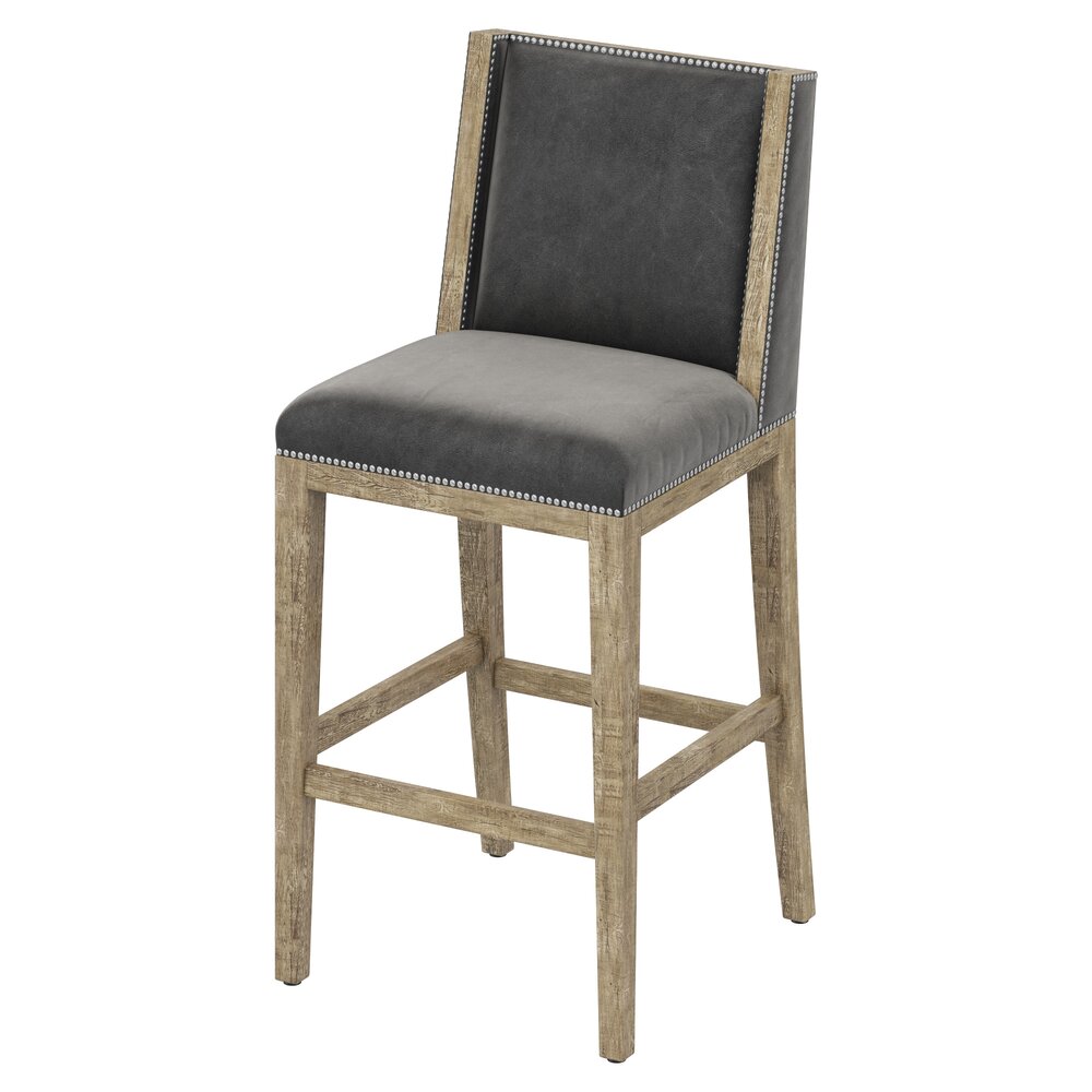 Restoration Hardware Ames Leather Armless Bar Stool 3D-Modell