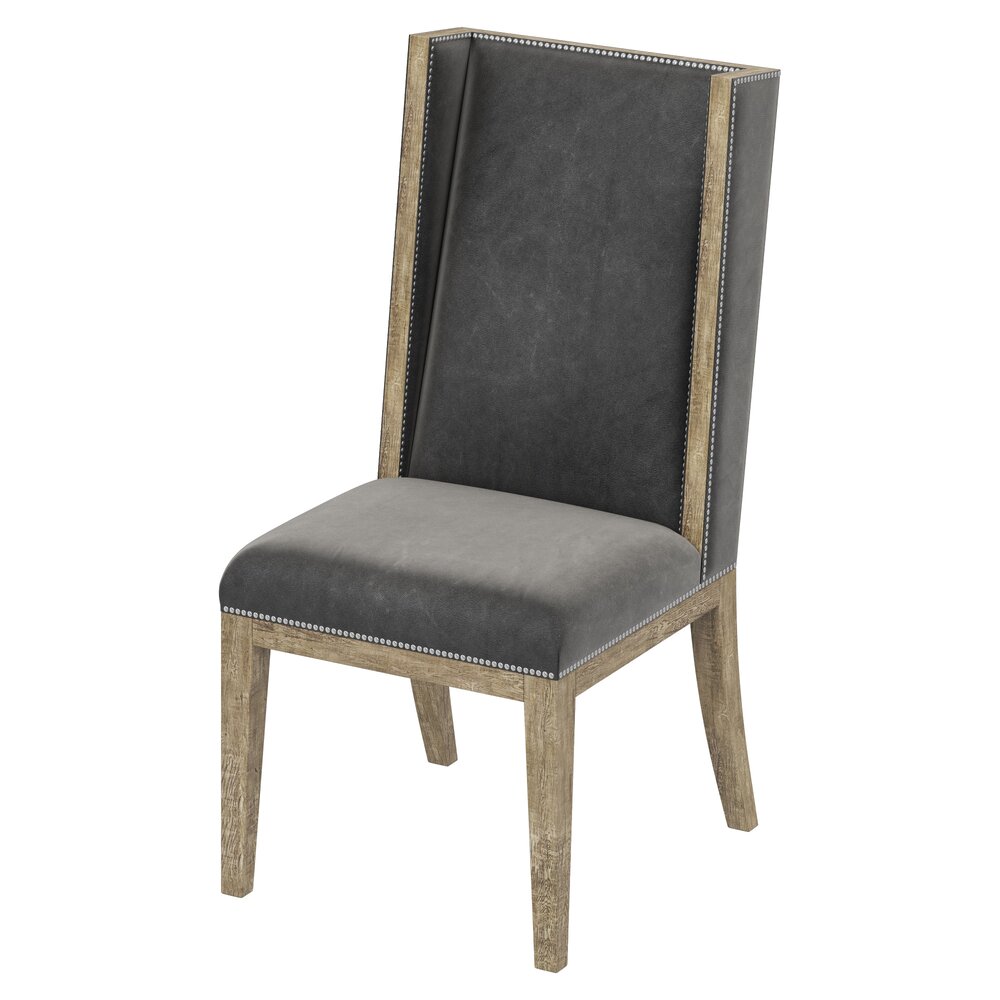 Restoration Hardware Ames Leather Dining Side Chair Modello 3D
