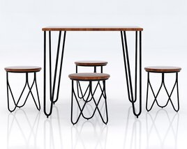 Restoration Hardware Baby and Child Lecole Table Set 3D 모델 