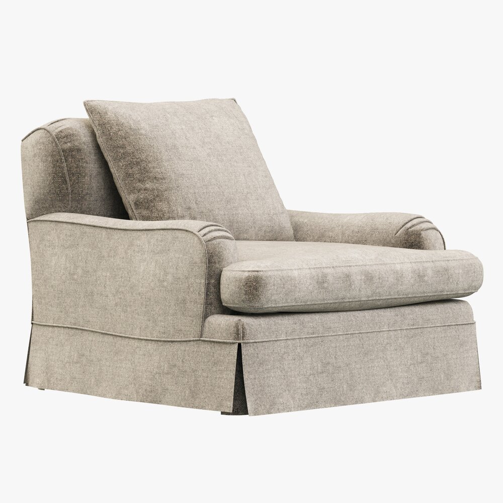 Restoration Hardware Belgian Classic Roll Arm Slipcovered Chair 3Dモデル