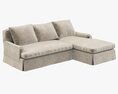 Restoration Hardware Belgian Classic Roll Arm Slipcovered Right-Arm Chaise Sectional Modello 3D