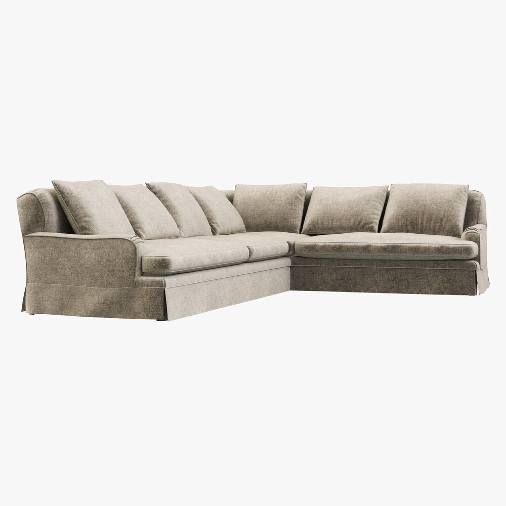 Restoration Hardware Classic Roll Arm L-Sectional Sofa 3D-Modell