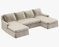 Restoration Hardware Classic Roll Arm U-Chaise Sectional Sofa 3D-Modell