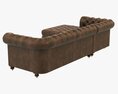 Restoration Hardware Cambridge Leather Sofa Chaise Sectional 3D 모델 