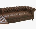 Restoration Hardware Cambridge Leather Sofa Chaise Sectional 3D модель