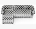 Restoration Hardware Cambridge Leather Sofa Chaise Sectional 3Dモデル