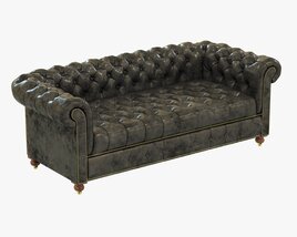 Restoration Hardware Cambridge Leather Sofa 3D模型
