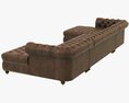 Restoration Hardware Cambridge Leather U-Chaise Sectional 3D-Modell