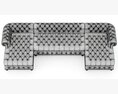 Restoration Hardware Cambridge Leather U-Chaise Sectional 3D 모델 