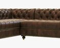 Restoration Hardware Cambridge Leather U-Sofa Sectional Modèle 3d