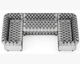 Restoration Hardware Cambridge Leather U-Sofa Sectional 3D模型
