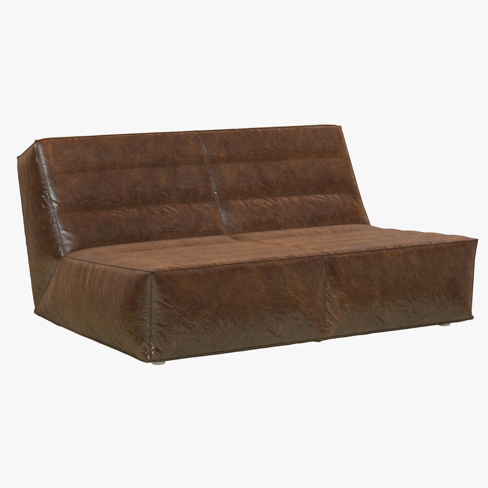 Restoration Hardware Chelsea Leather Chair And Half Modelo 3d